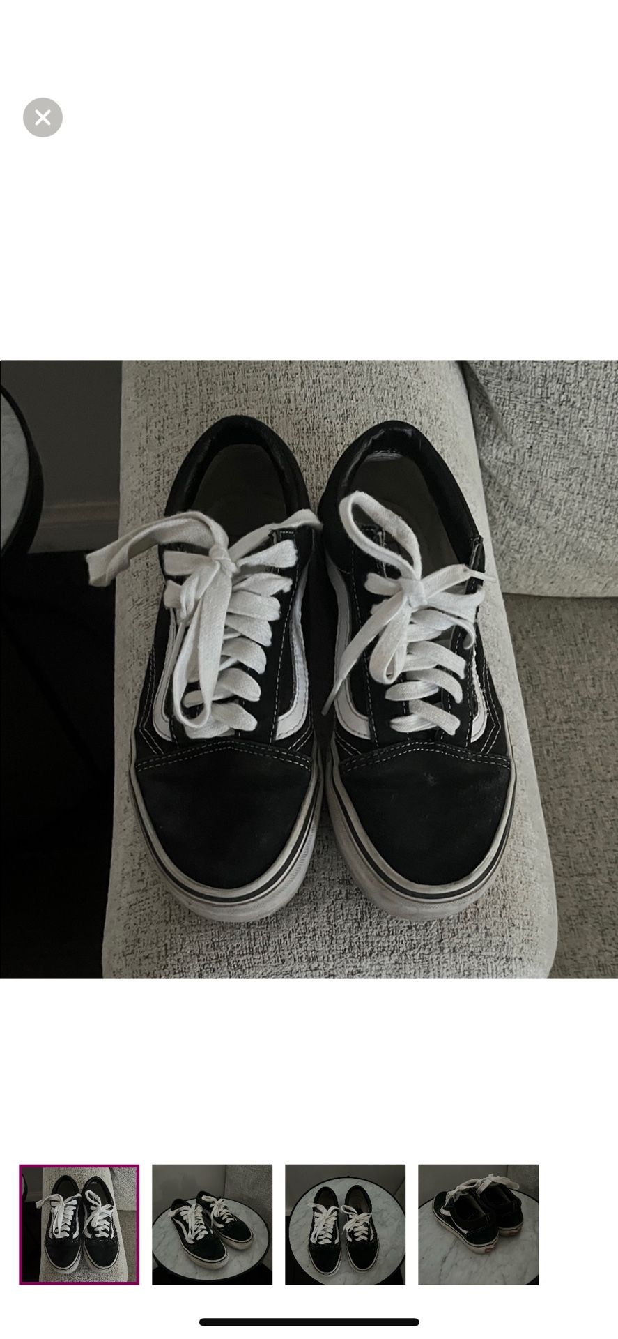 Black White Vans Women Size 7