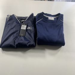 Majestic Cage Sweater w/ Mizuno Baseball Softball NWT Batting Jacket  Size Youth XL Navy