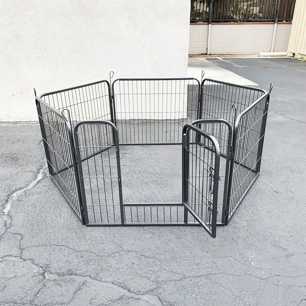 $60 (New) Heavy duty 24” tall x 32” wide x 6-panel pet playpen dog crate kennel exercise cage fence play pen