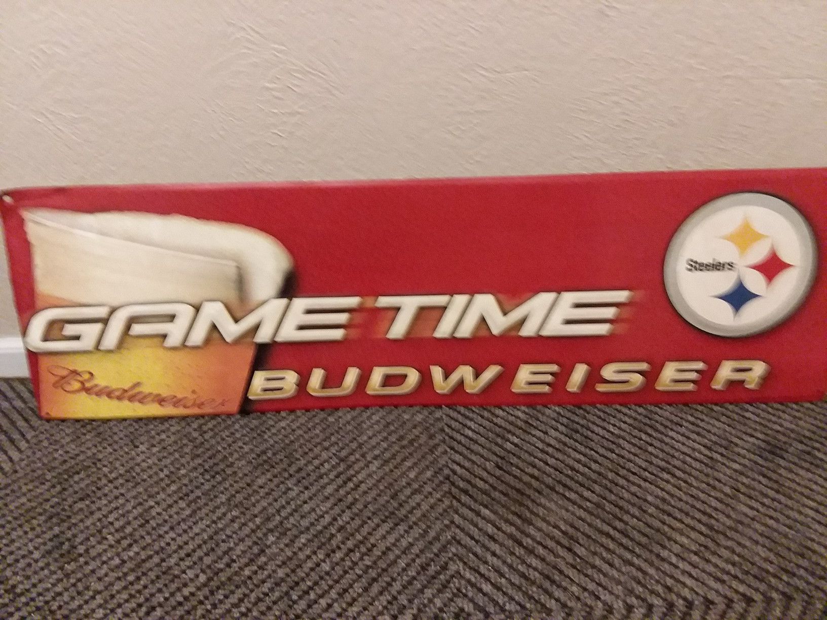 RED BUDWEISER STEELER SIGN