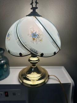 Vintage Light blue touch lamp 14 inches