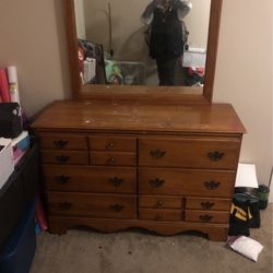 Dresser With Matching Mirror 