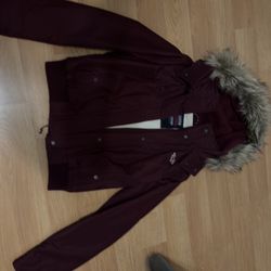 Hollister All Weather Jacket Red/Burgundy L