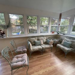 9 Piece wrought iron furniture With Cushions 