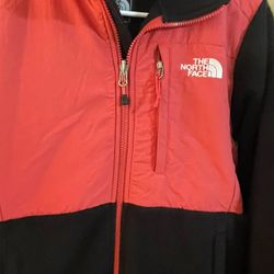 Pink On Black Fleece North face Denali Jacket.