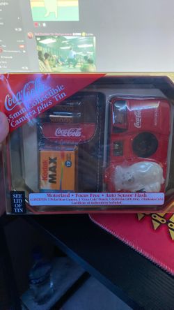 coca cola 35mm collectable camera plus tin