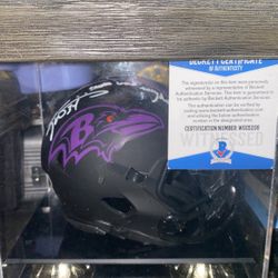 Ricky Williams Signed Ravens Mini Helmet In Case 