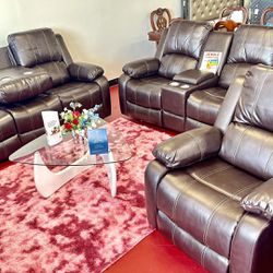 🔥Brand New Manual Reclining Sofa Set 🔥