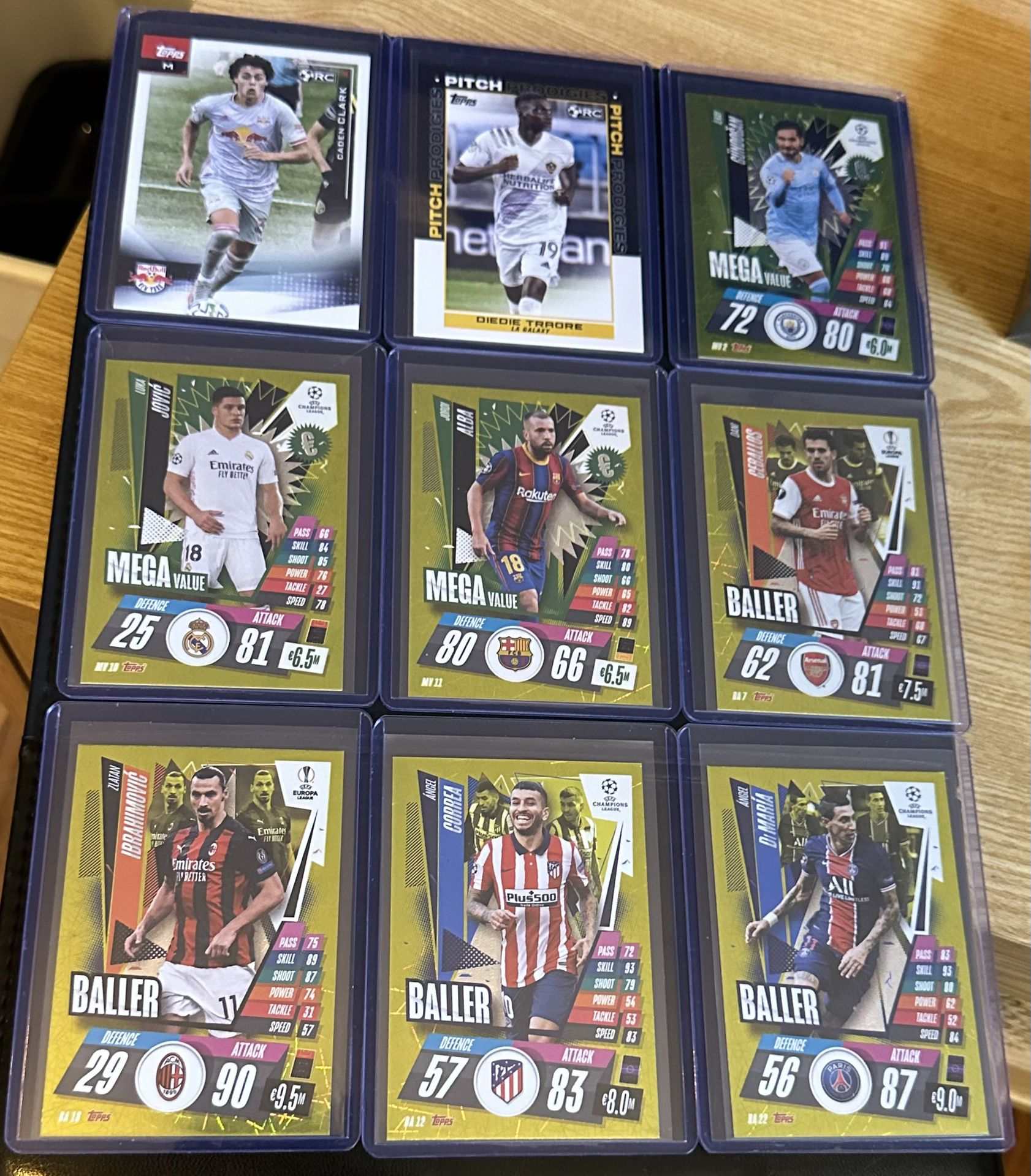 9 Card Soccer Lot 