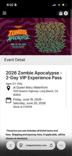 Zombie Apocalypse 2026 - 2 Day VIP