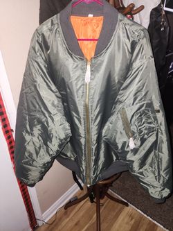 Brand New Authentic Army Green/orange Bomber Jacket