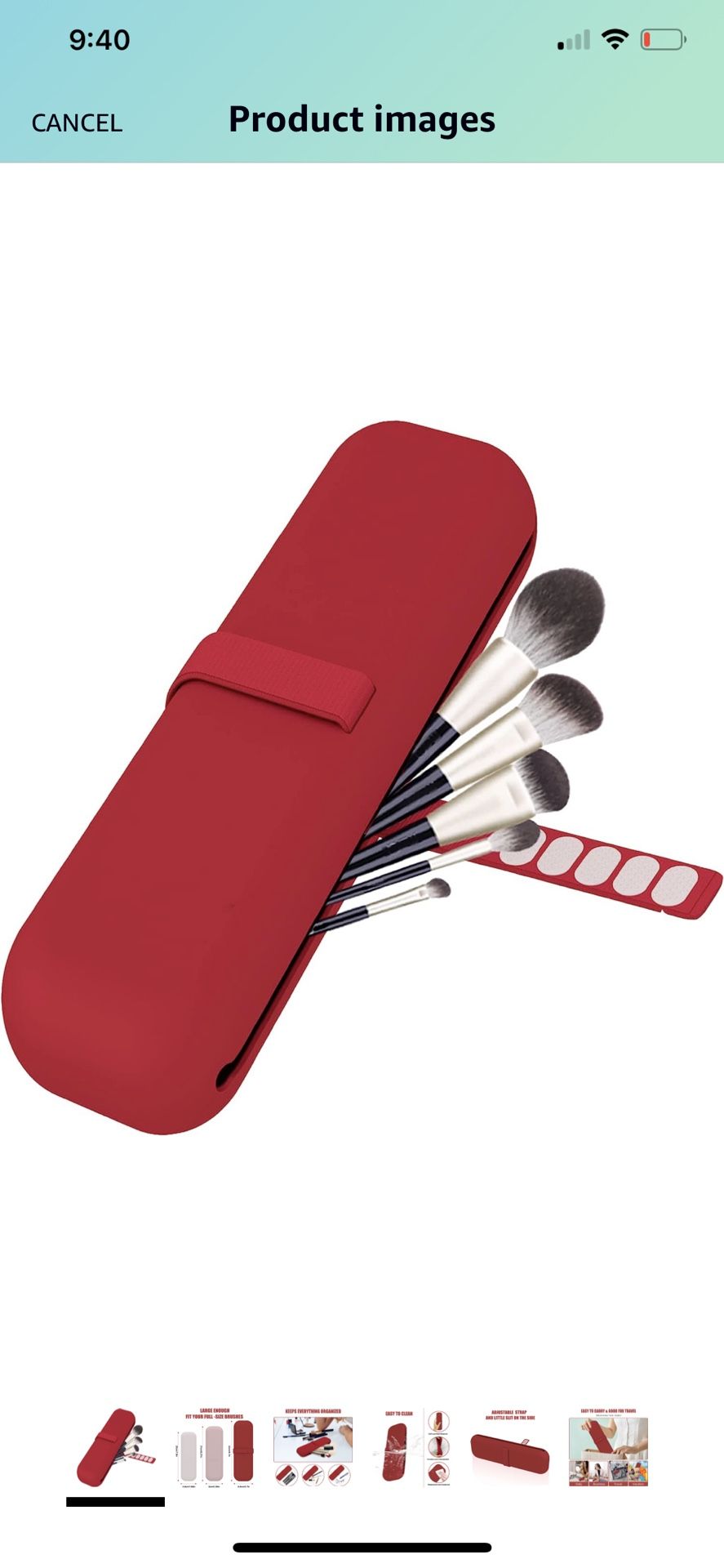 Travel Makeup Brush Holder, Strap Anti-fall Makeup Brush Organizer Case, Silicone Makeup Brush Bag, Cosmetic Brush Holder Travel Essentials for Women 