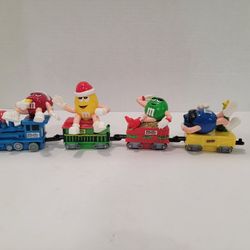 Lot of 4 M&M's Christmas Train ~ 2005, Mars, Holiday Set, Engine, Candy, M&Ms