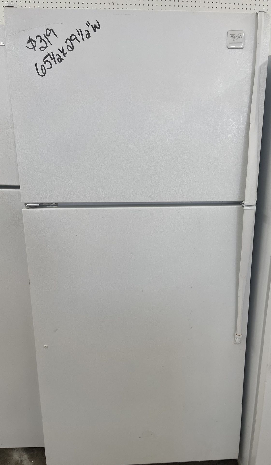 Whirlpool 18 CF White Refrigerator W/Ice Maker! 66.25” H X 29.5” W! Guaranteed! Same Day Delivery Available! 