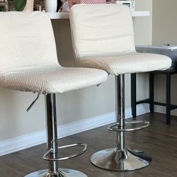 2 Ivory Bar Stools