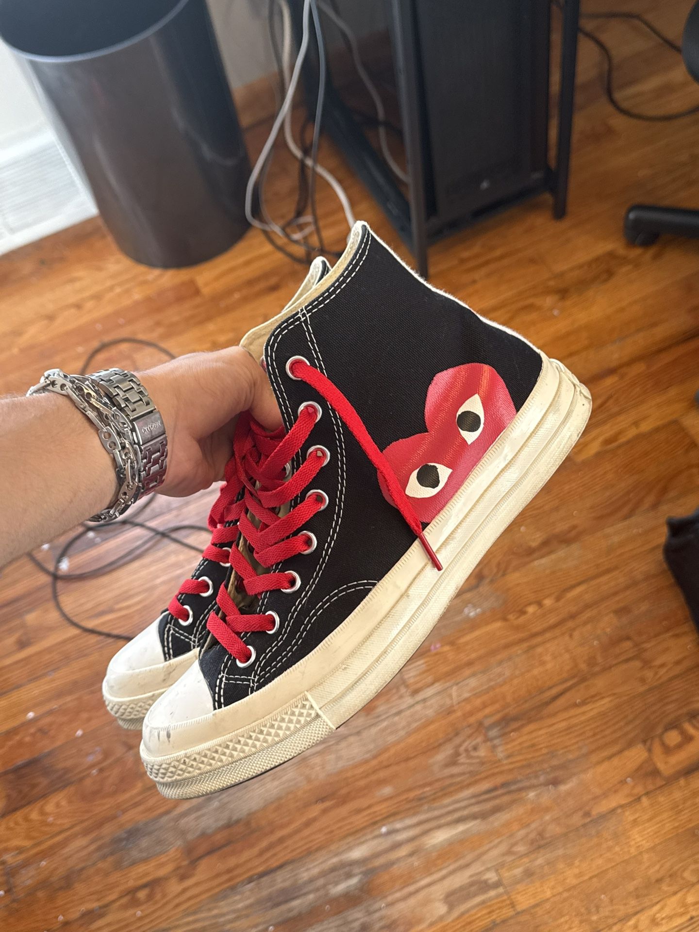 cdg converse high tops
