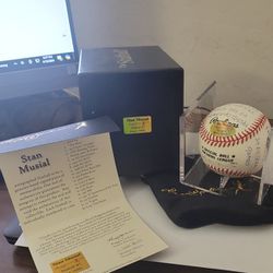 Stan Musial Signed STAT Baseball 20 Inscriptions Reggie Jackson COA Beautiful
