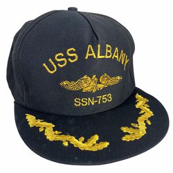 USS Albany SSN-753 Ball Cap Embroidered Submarine Dolphins Navy Sub Veteran Hat. Can deliver