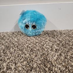 Fuzzy Blue Monster Ball Stuffed Animal