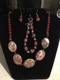 Necklace , Bracelet And Earrings 