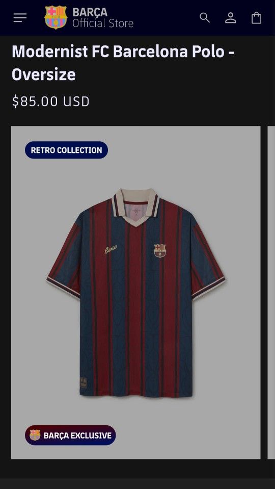 Modernist FC Barcelona Polo - Oversize for Sale in Artesia, CA