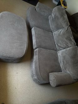 Gray Loveseat + Ottoman Set Super comfy and clean.   Great for apartment or living room.  $120 OBO Pick up only
