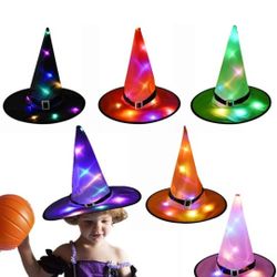 Halloween LED Light Up Witch Hat Glowing Caps , Halloween Decoration.