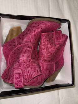 Pink Rhinestone Boots