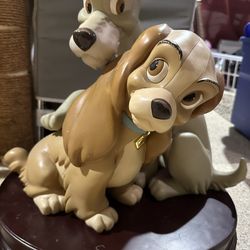 Lady And The Tramp Large Pottery Statue