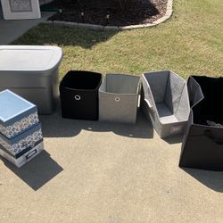 8 Linen And Plastic Storage Bins