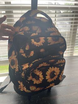 Sunflower Print Backpack and Lunch Bag Set