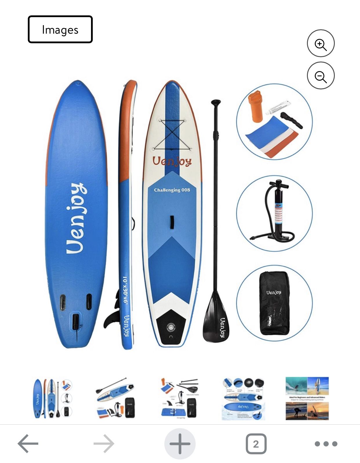 Uenjoy Inflatable Sup W/   11'30"x6" All Around Paddle Board/Full Accessories, Perfect for Yoga Fishing Touring