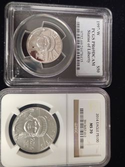 Platinum coins.