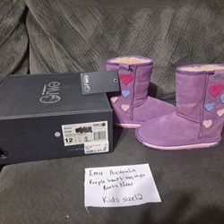 NEW Emu Australia Purple Heart Ugg Style Boots Size 12 Shoes