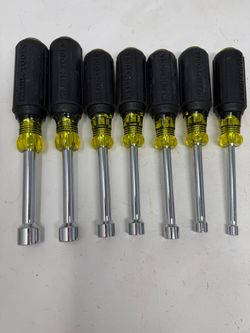 Klein Tools 631 NutDrivers, 7 Piece  3/16, 1/4, 5/16, 11/32, 3/8, 7/16  1/2- on 3-Inch