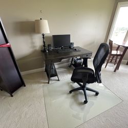 Desk, Chair And Glass Mat
