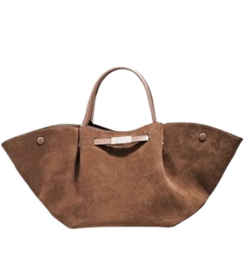 Women Soft Grained Suede Top Handle Bag Trendy Suede Leather Tote Bag Luxury Satchel Bags Hobo Shoulder Bags  Women Soft Grained Suede Top Handle Bag 