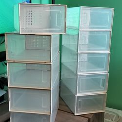 🌺 (June 16th)  Light Weight Plastic Shoe Box. ( 10 ) -Stackables Box