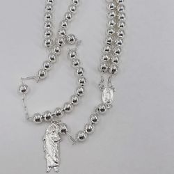 Rosario Virgen De Guadalupe Y San Judas Plata 925/Rosary Virgin And Saint Jude