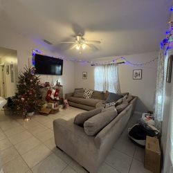 Brown/ Grey Sectional Couch