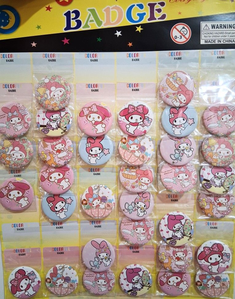 New My Melody Badges/Pins - $1 each or 6 for $5