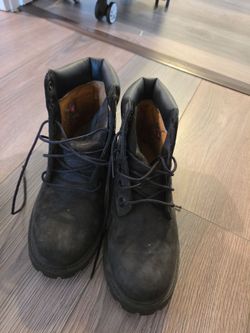 Dark Navy Lace-Up Work Boots