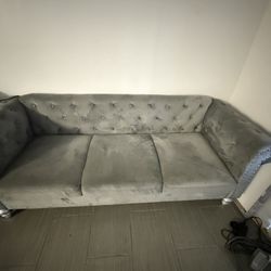 Grey Velvet Couch