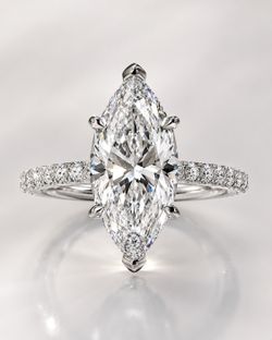 4.00 CT Marquise Lab-Grown Diamond Engagement Ring 14K White Gold