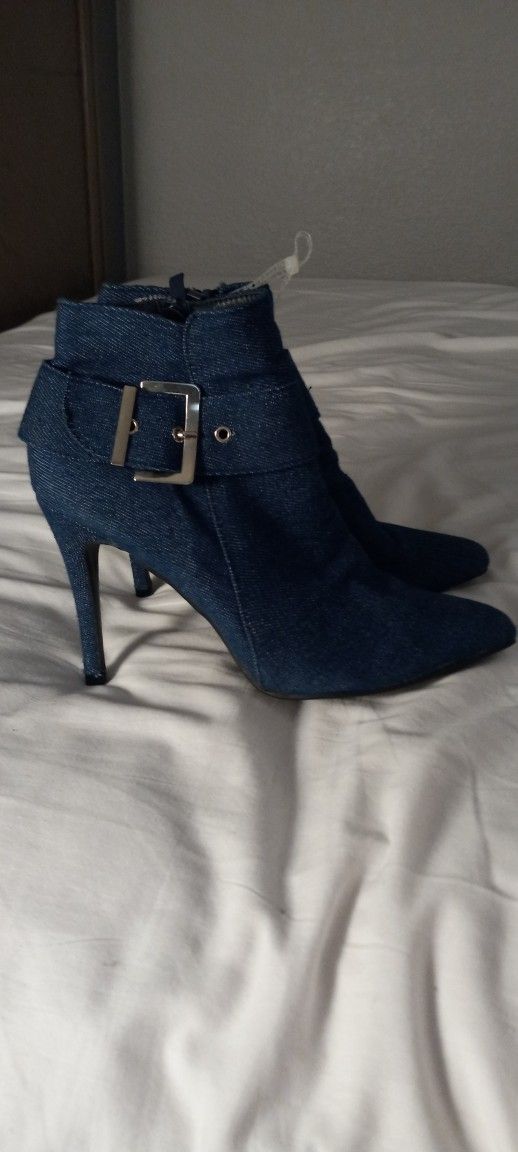 Forever Denim High Heeled Ankle Boots (Size 7.5)