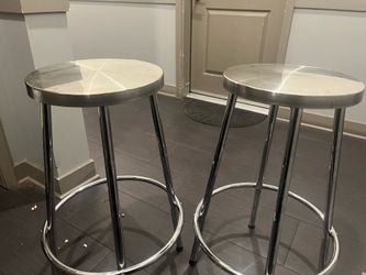 2 Bar Stool Chairs  chrome /silver $10 ea
