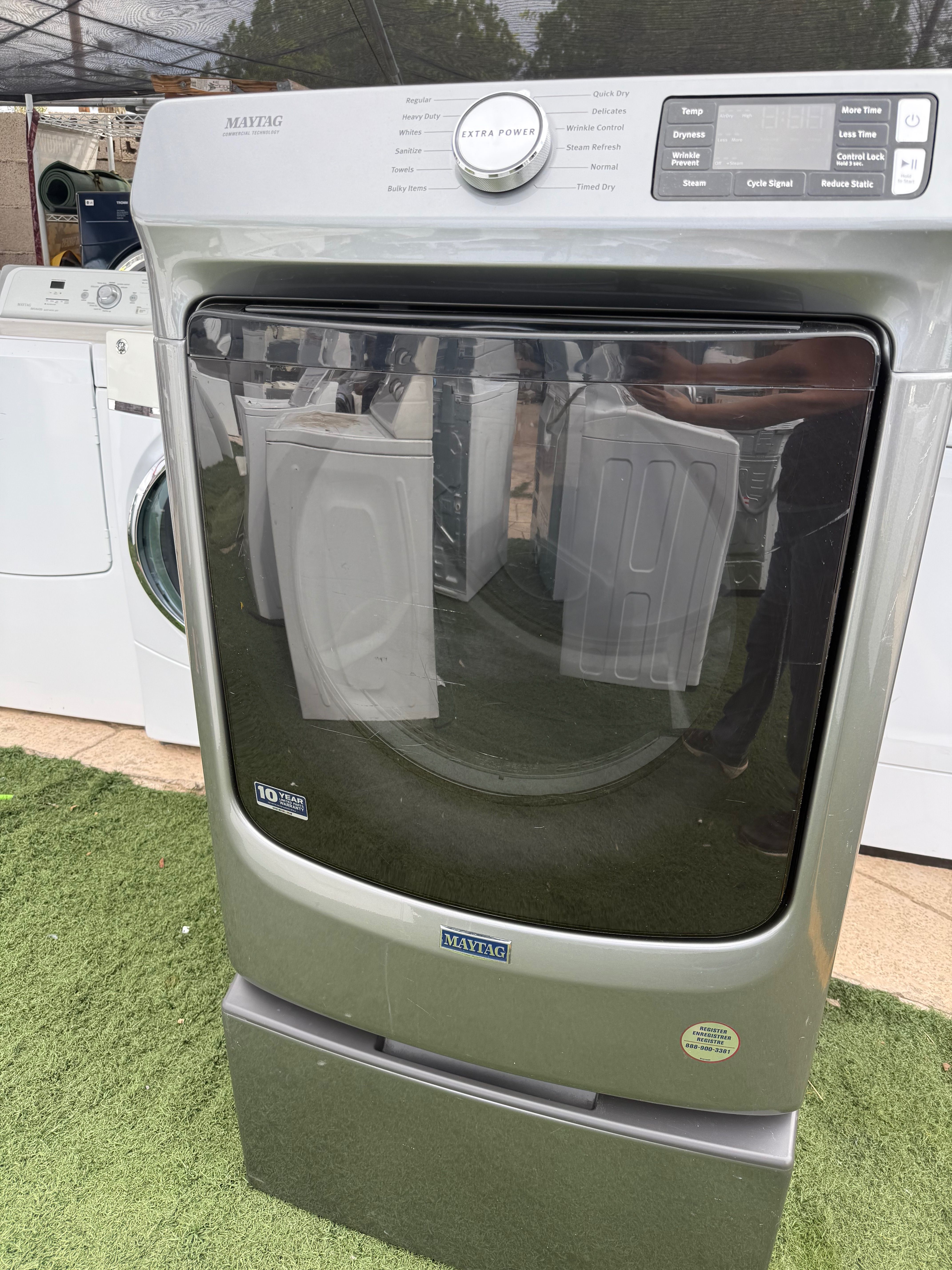 Maytag electric dryer ith pedestal drawer storage 7.4 CUFT