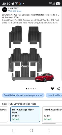 Tesla Model Y L Heavy duty  floor mats