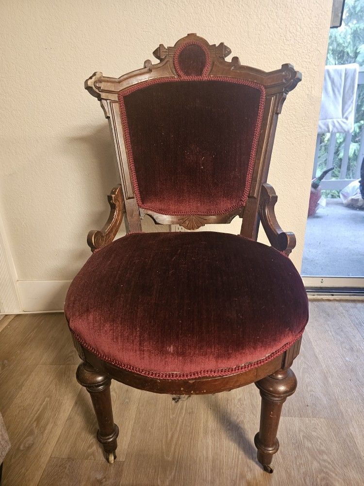 Antique Velvet Chair