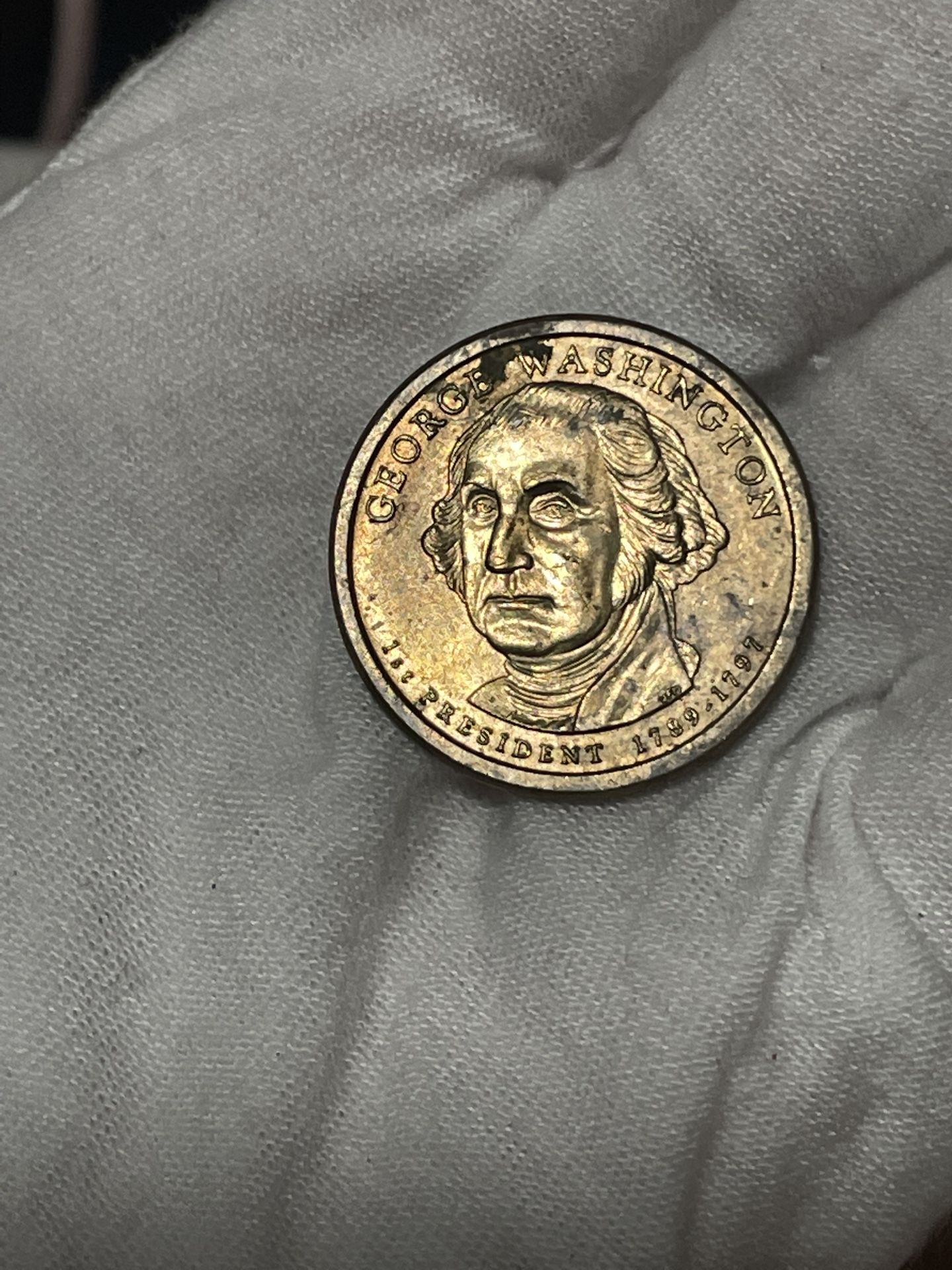 2007 P - George Washington Presidential Golden Dollar Coin